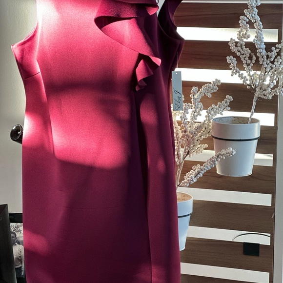 🎄🎄Elegant Burgundy Ruffle Dress - Picture 8 of 9
